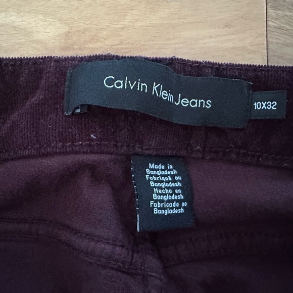 Calvin Klein Jeans Burgandy Corduroy Pants size 10 - Picture 4 of 4